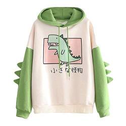 RUNYN Damen Hoodie Kapuzenpullover Herbst Winter Warm Süßer Kawaii Pulli Outwear Langarm Sweatshirt Mädchen Pullover Bluse Tops von RUNYN