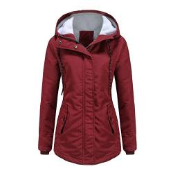 RUNYN Damen Wintermantal Lang Mit Fell Wasserdicht Schwarz Warm Winterparka Damenmantel Parka Mantel Damenjacke Fleecejacke Steppjacke Steppmantel Übergangsmantel Übergangsjacke Winterjacke von RUNYN