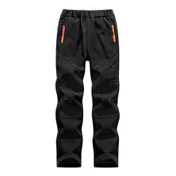 RUNYN Kinder Softshellhose Gefüttert Skihose Thermohose Wasserdicht Winter Schneehose Jungen Mädchen Wanderhose Outdoorhose Wanderhose von RUNYN