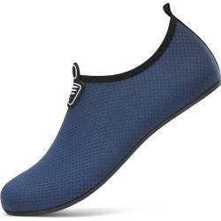 RUOMU Badeschuhe Damen Wasserschuhe Herren Schnell Trocknend Schwimmschuhe rutschfeste Aquaschuhe Leicht Strandschuhe Surfschuhe Barfußschuhe für Männer Frauen Beach Pool, Schwarz 37 EU von RUOMU