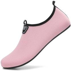 RUOMU Wasserschuhe Badeschuhe Damen Herren Schnell Trocknend Schwimmschuhe rutschfeste Aquaschuhe Leicht Strandschuhe Surfschuhe Barfußschuhe für Männer Frauen Beach Pool, Schwarz 40 EU von RUOMU