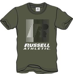 RUSSELL ATHLETIC A00851-C8-272 Striped R S/S Crewneck Tee Shirt T-Shirt Herren Cypress Größe L von RUSSELL ATHLETIC