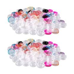 RUSWEST 100 StüCk PlastiktopfgläSer Leerer KosmetikbehäLter mit Deckel für Cremes Proben Make-Up Aufbewahrung, 5 G, 10 Farben von RUSWEST