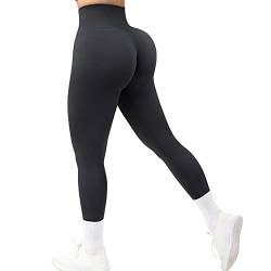RUUHEE Damen-Leggings, nahtlos, hohe Taille, Bauchkontrolle, Workout, Yoga, schwarz, Mittel von RUUHEE