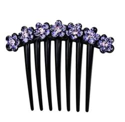 Haarkamm Braut Haar Kamm Hochzeit Haar-Seitenkämme, Strass-Blumen-Haarkämme, Haarspangen-Kamm für Frauen, rutschfestes Styling, Mädchen-Haar-Accessoires Kamm Braut Haarschmuck (Blue : A, Size : One von RUVOO