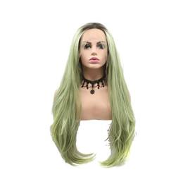Perücke Perücken Frauen-grüne Perücke-lange Glatte Haar-Perücke-synthetische Hitzebeständige Perücke Für Cosplay-Gebrauchs-Perücke von RUVOO