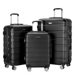 RUVOO Koffer Trolley Reisekoffer 3-teiliges Gepäckset, 20/24/28 Zoll Hartschalen-Kofferset, Koffer Für Damen, Herren, Familie Koffer Gepäck Rollkoffer (Color : E, Size : 3-Piece Set) von RUVOO