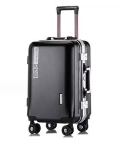 RUVOO Koffer Trolley Reisekoffer Aluminiumrahmen-Gepäck, USB-Aufladung, Mehrschichtiger Verbundwerkstoff, Verschleißfest Und Kratzfest Koffer Gepäck Rollkoffer (Color : D, Size : 22in) von RUVOO