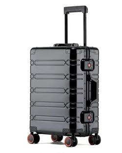 RUVOO Koffer Trolley Reisekoffer Leises, Leichtes Handgepäck, Abriebfester Trolley-Koffer Aus Vollaluminium Und Magnesiumlegierung Koffer Gepäck Rollkoffer (Color : E, Size : 20") von RUVOO