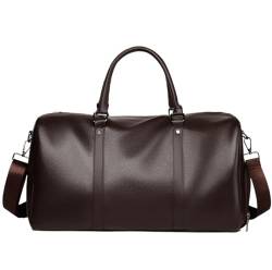 Reisetasche Sporttasche 17-Zoll-Handgepäck-Reisetasche Für Herren, Reise-Weekend-PU-Tasche Mit Schuhfach Reisetaschen (Color : Brown, Size : 44 * 21 * 24cm) von RUVOO
