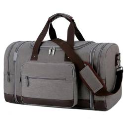 Reisetasche Sporttasche Canvas-Übernachtungs-Weekend-Tasche, Handgepäcktasche Für Männer, Sporttasche Für Bergcamping Reisetaschen (Color : B, Size : 53 * 23 * 35cm) von RUVOO