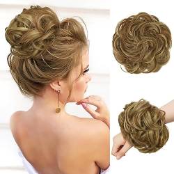 RUWISS Messy Bun Haarteile Hair Bun Scrunchies Verlängerung Curly Wavy Messy Synthetic Bun Updo Haarteil für Frauen (Braun & Blond） von RUWISS