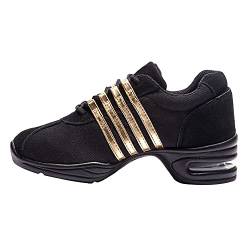 RUYBOZRY Damen & Herren Tanz-Sneakers Geteilte Sohle Freizeit Jazzschuhe Outdoor Tanzschuhe,Model T01C-DQD,ORO,EU 43 von RUYBOZRY