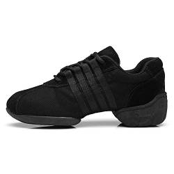 RUYBOZRY Damen & Herren Tanz-Sneakers Geteilte Sohle Freizeit Jazzschuhe Outdoor Tanzschuhe,Model T01C-WQD,Nero,EU 36 von RUYBOZRY