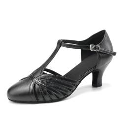 RUYBOZRY Latein Tanzschuhe Damen Glitzernde Geschlossene Zehenschuhe Lateinische Tanzschuhe Salsa,YCL259-4.5,Schwarz,EU 43 von RUYBOZRY