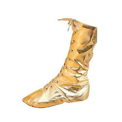 RUYBOZRY Unisex High Top Jazztanzschuhe Split Ledersohle Dance Stiefel für Mädchen & Jungen & Frauen & Männer,Modell-TJ-Jazz-PUJC,Gold,44 EU von RUYBOZRY