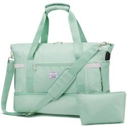 RUYI Sporttasche Damen Reisetasche, Weekender Travel Bag mit Kulturtasche, Schuhfach & Nassfach, wasserdichte Gym Bag Duffle Bag, Handgepäck Tasche für Flugzeug Reise von RUYI