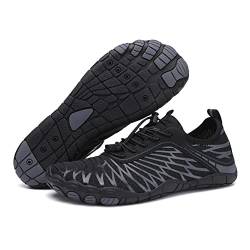 RUYI Unisex Barfußschuhe Damen Herren Wasserschuhe, Schnell Trocknend Badeschuhe, Weich Leicht Traillaufschuhe Fitnessschuhe mit rutschfest Sohle & Breiter Zehenbox von RUYI