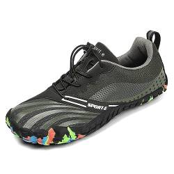 RUYI Unisex Barfußschuhe Damen Herren Zehenschuhe, Schnell Trocknend Traillaufschuhe, Weich Leicht Fitnessschuhe Atmungsaktiv Aquaschuhe mit rutschfest Sohle & Breiter Zehenbox von RUYI