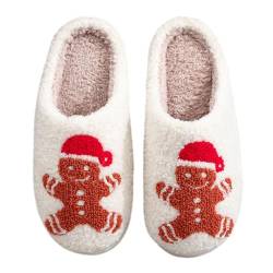 RUYI Weihnachts Hausschuhe Damen Herren Plüsch Hausschuhe, Winter Slippers Warme Flauschige, Rutschfeste Leichte Weiche Pantoffeln, Weihnachten Geschenke von RUYI