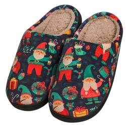 RUYI Weihnachts Hausschuhe Damen Herren Plüsch Hausschuhe, Winter Slippers Warme Flauschige, Rutschfeste Leichte Weiche Pantoffeln, Weihnachten Geschenke von RUYI