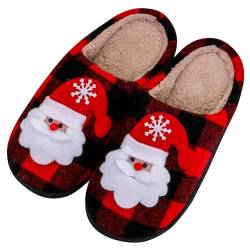 RUYI Weihnachts Hausschuhe Damen Herren Plüsch Hausschuhe, Winter Slippers Warme Flauschige, Rutschfeste Leichte Weiche Pantoffeln, Weihnachten Geschenke von RUYI