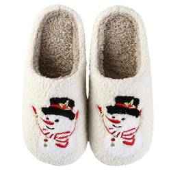 RUYI Weihnachts Hausschuhe Damen Herren Plüsch Hausschuhe, Winter Slippers Warme Flauschige, Rutschfeste Leichte Weiche Pantoffeln, Weihnachten Geschenke von RUYI