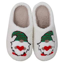 RUYI Weihnachts Hausschuhe Damen Herren Plüsch Hausschuhe, Winter Slippers Warme Flauschige, Rutschfeste Leichte Weiche Pantoffeln, Weihnachten Geschenke von RUYI