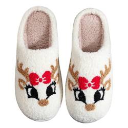 RUYI Weihnachts Hausschuhe Damen Herren Plüsch Hausschuhe, Winter Slippers Warme Flauschige, Rutschfeste Leichte Weiche Pantoffeln, Weihnachten Geschenke von RUYI