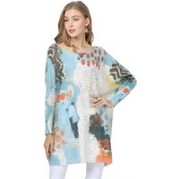 RUZU UG Strickpullover Damen-Pullover mit Rundhalsausschnitt, lockerer bedruckter Pullover (1-tlg) von RUZU UG