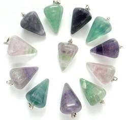 RVBLRDSE natural stone pendant 20 Stück natürlicher Edelstein-Quarz-Kristall, Lapis-Amethyst, sechseckiger Pendel-Anhänger for DIY-Schmuckherstellung, Halsketten-Anhänger (Size : NO.28) von RVBLRDSE