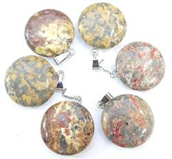 RVBLRDSE natural stone pendant 50 Stück natürlicher Türkis-Quarzkristall, runder Lapis-Anhänger for DIY-Schmuckherstellung, Halsketten-Zubehör, Herren- und Damen-Anhänger (Size : NO.16) von RVBLRDSE