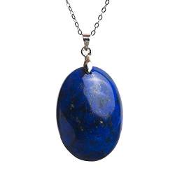 RVBLRDSE natural stone pendant Blauer natürlicher Lapislazuli-Edelstein-Kristallperlen-Frauen-Damen-Anhänger 29x19x7mm von RVBLRDSE