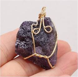 RVBLRDSE natural stone pendant Natürlicher Anhänger, unregelmäßiger Achate-Anhänger, natürlicher Achate-Anhänger for Frauen, die DIY-Jewerly-Halskette herstellen (Size : Purple) von RVBLRDSE