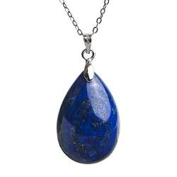 RVBLRDSE natural stone pendant Natürlicher Lapislazuli Anhänger blauer Edelstein Kristall Damen Herren 29x19x7mm von RVBLRDSE