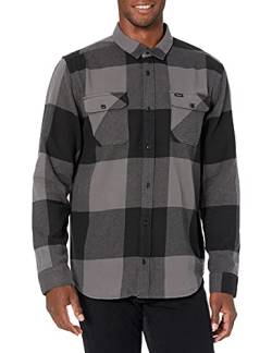 RVCA Herren Flannel Hemd mit Button-Down-Kragen, L/S Flanell/Smoke, Groß von RVCA