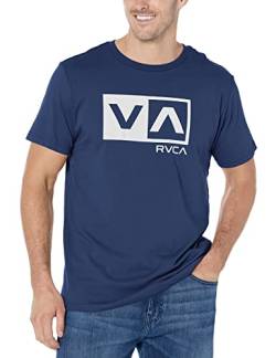 RVCA Herren Graphic Short Sleeve Crew Neck Tee T-Shirt, Balance Box/Federal Blue, Groß von RVCA