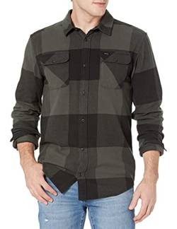 RVCA Herren Langärmeliges Flanellhemd mit Knopfleiste in Standard-Passform Hemd mit Button-Down-Kragen, L/S Flanell/Olive, X-Groß von RVCA