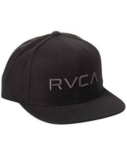 RVCA Herren Verstellbarer gerader Krempe Hut, Snapback Mütze schwarz/anthrazit, Einheitsgröße von RVCA