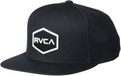 RVCA Herren Verstellbarer gerader Krempe Hut, Snapback Mütze schwarz/weiß, Einheitsgröße von RVCA