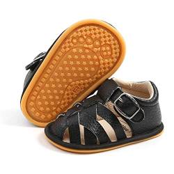 RVROVIC Baby Jungen Mädchen Sandalen Weiche Sohle Sommer Säugling Krippe Schuhe Leicht Kleinkind Prewalker Outdoor Walking Schuhe, 1-Schwarz, 12-18 Monate von RVROVIC