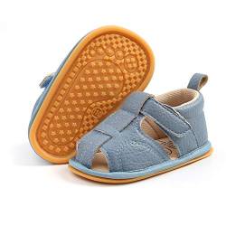 RVROVIC Baby Jungen Mädchen Sandalen Weiche Sohle Sommer Säugling Krippe Schuhe Leicht Kleinkind Prewalker Outdoor Walking Schuhe, 2-Denimblau, 0-6 Monate von RVROVIC