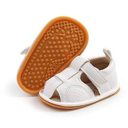 RVROVIC Baby Jungen Mädchen Sandalen Weiche Sohle Sommer Säugling Krippe Schuhe Leicht Kleinkind Prewalker Outdoor Walking Schuhe, 2-Weiß, 0-6 Monate von RVROVIC