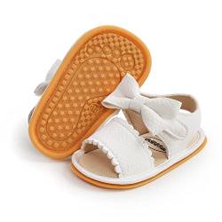 RVROVIC Baby Jungen Mädchen Sandalen Weiche Sohle Sommer Schuhe Leicht Bowknoten Kleinkind Outdoor Walking Schuhe(12-18 Monate,1-Weiß) von RVROVIC