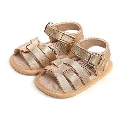 RVROVIC Baby Jungen Mädchen Sandalen Weiche Sohle Sommer Schuhe Leicht Klassisch Kleinkind Outdoor Walking Schuhe(0-6 Monate,2-Gold) von RVROVIC