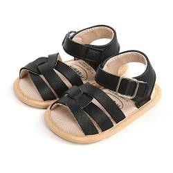 RVROVIC Baby Jungen Mädchen Sandalen Weiche Sohle Sommer Schuhe Leicht Klassisch Kleinkind Outdoor Walking Schuhe(12-18 Monate,2-Schwarz) von RVROVIC