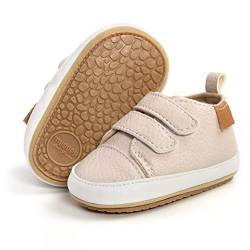RVROVIC Baby Jungen Mädchen Sneaker Anti-Rutsch Oxford Loafer Flats Säugling Kleinkind PU Leder Weiche Sohle Baby Schuhe(0-6 Monate,3-Aprikose) von RVROVIC