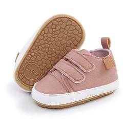 RVROVIC Baby Jungen Mädchen Sneaker Anti-Rutsch Oxford Loafer Flats Säugling Kleinkind PU Leder Weiche Sohle Baby Schuhe(6-12 Monate,3-Rosa) von RVROVIC