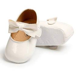 RVROVIC Baby Mädchen Mokassins Säugling Prinzessin Glitzern Premium Leichte weiche Sohle Prewalker Kleinkind Mädchen Schuhe(6-12 Monate,2-Weiß) von RVROVIC