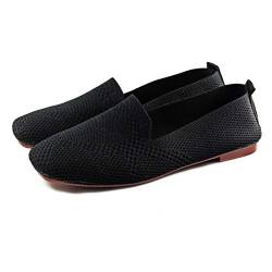 RVROVIC Damen Ballerinas Slip On Knit Kleid Schuhe Pumps Schuhe Runde Zehe Frauen Flach von RVROVIC